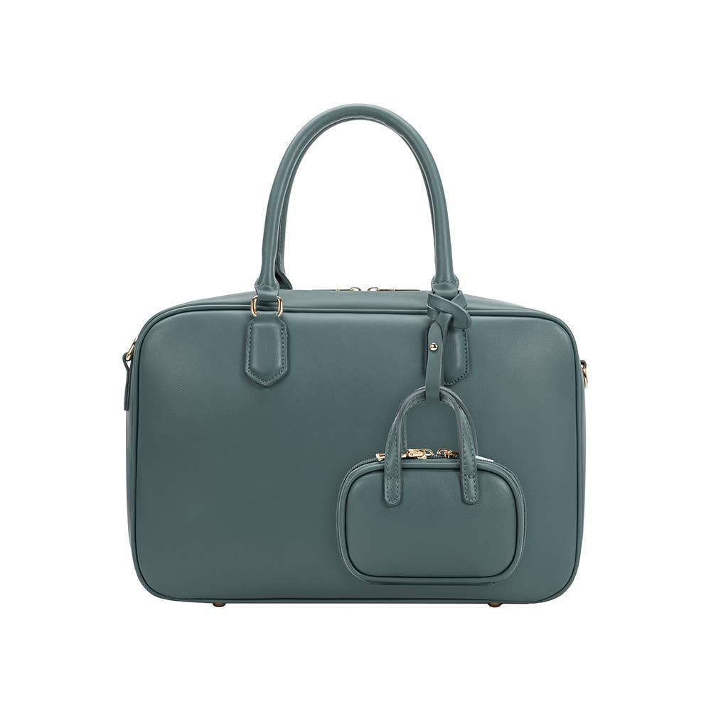 Natasha Teal Large Recycled Top Handle Bag