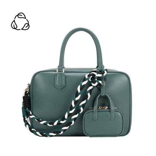 Natasha Teal Large Recycled Top Handle Bag