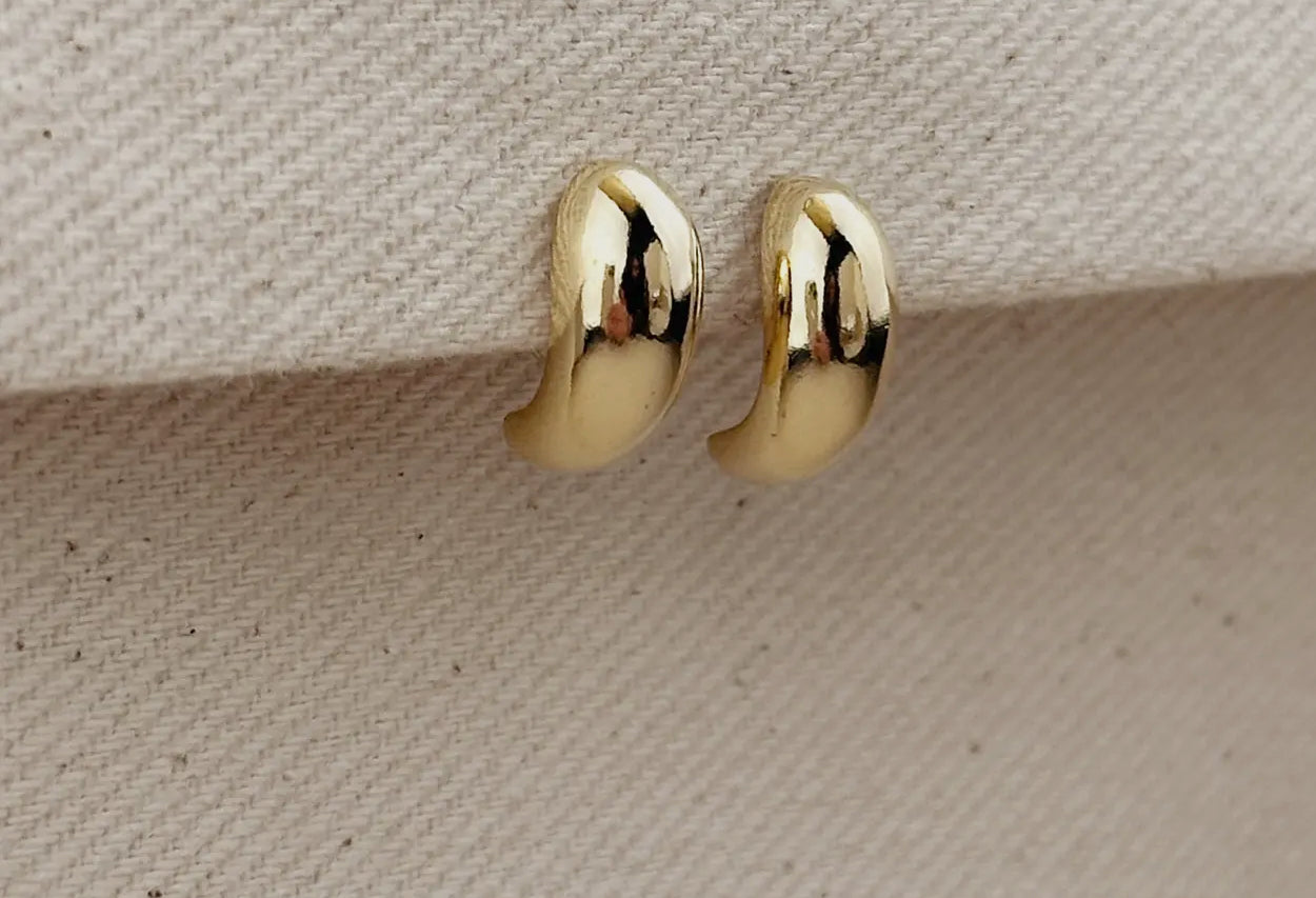 Tiny Curved Stud Earrings