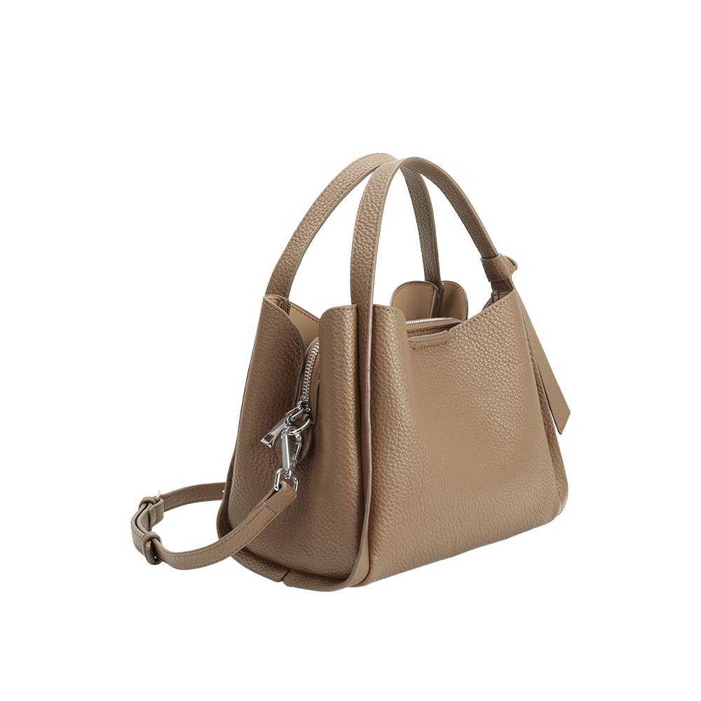 Felicity Taupe Recycled Vegan Top Handle Bag