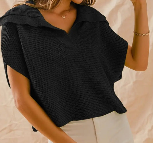 Shawl Collar Sweater Top