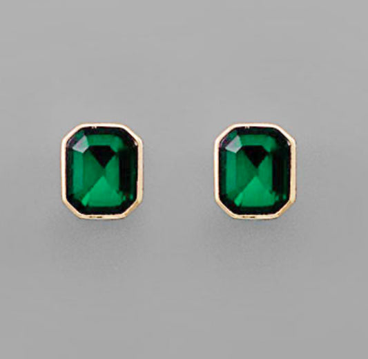 Green Stud Earrings