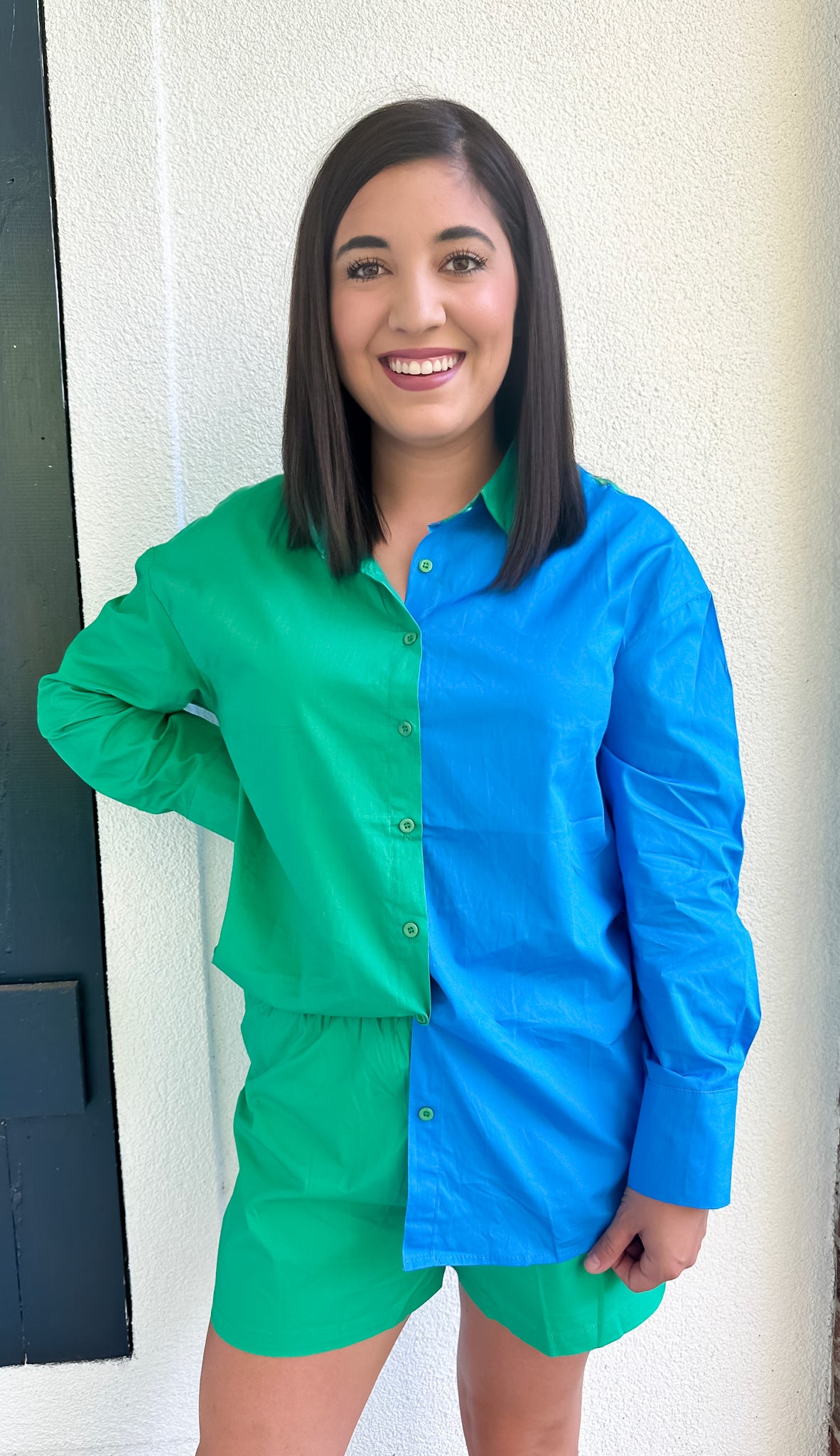 ColorBlock Oversized Button Down