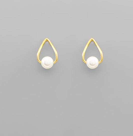 Teardrop & Pearl Studs