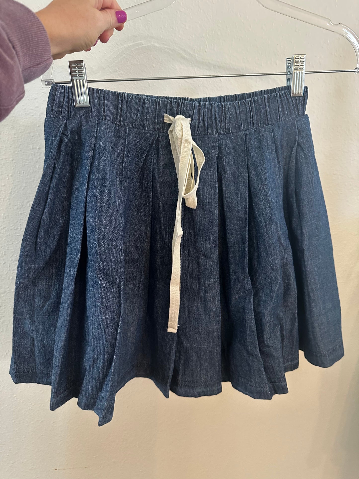 Denim Pleated Skort