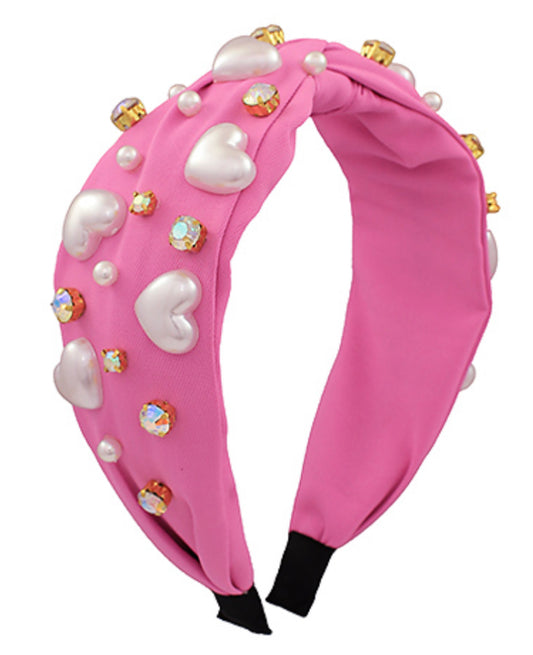 Pearl Heart Bead Headband