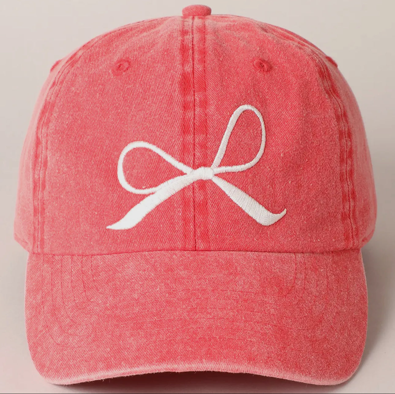 Bow Embroidered Baseball Cap