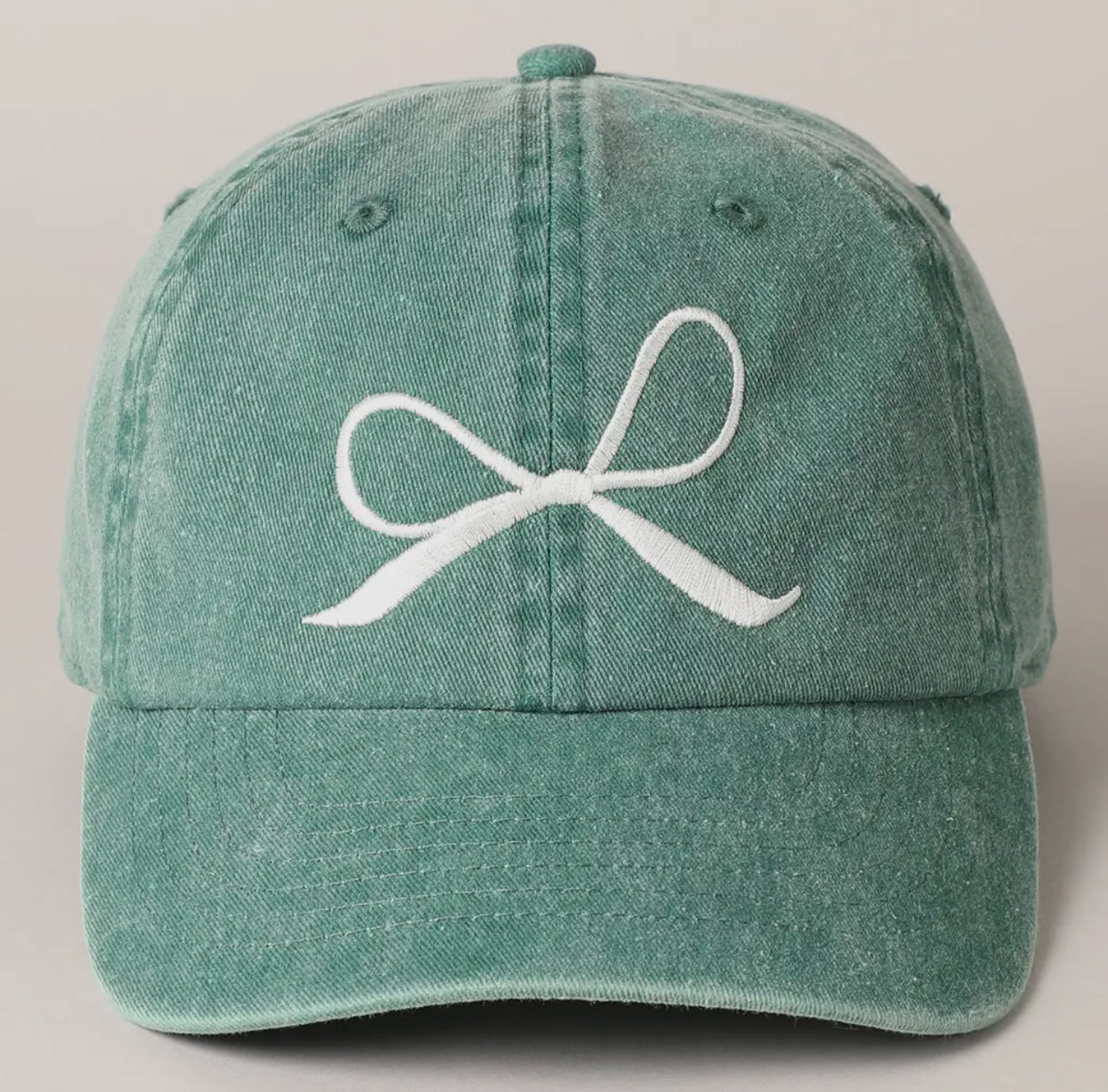 Bow Embroidered Baseball Cap