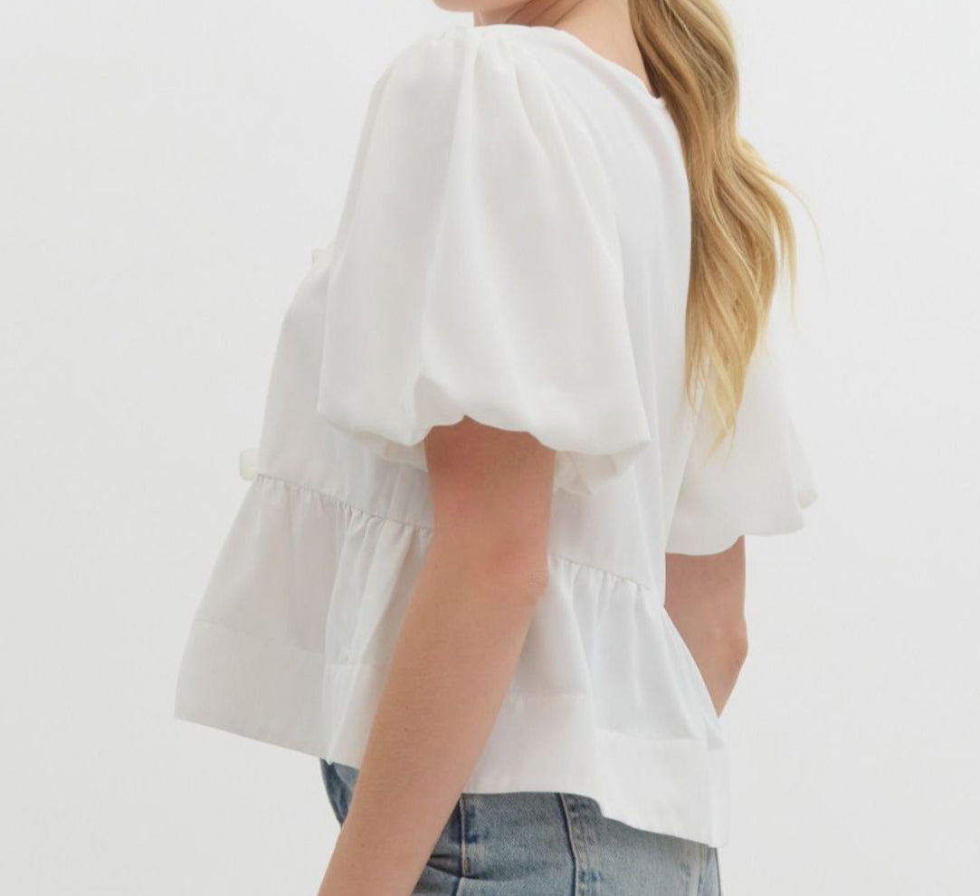 Peplum Bow Top