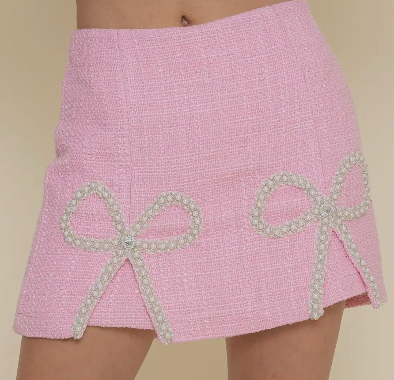 Pearl Trim Ribbon Skort