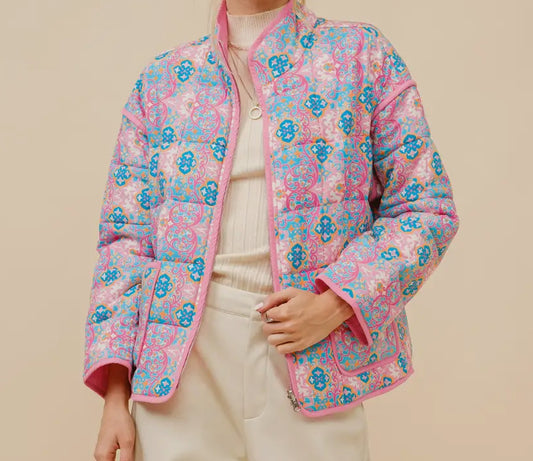 Floral Reversible Quilted Jacket