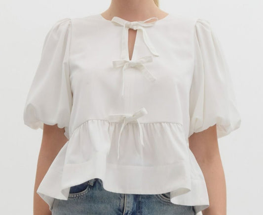 Peplum Bow Top