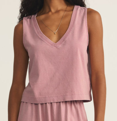 Sloan V- Neck - Pink Smoke