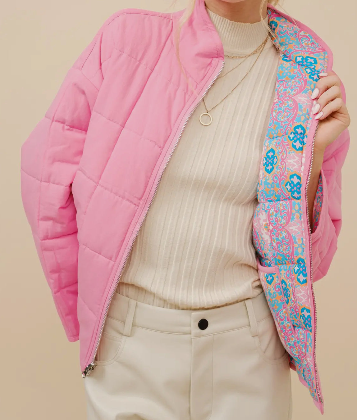 Floral Reversible Quilted Jacket