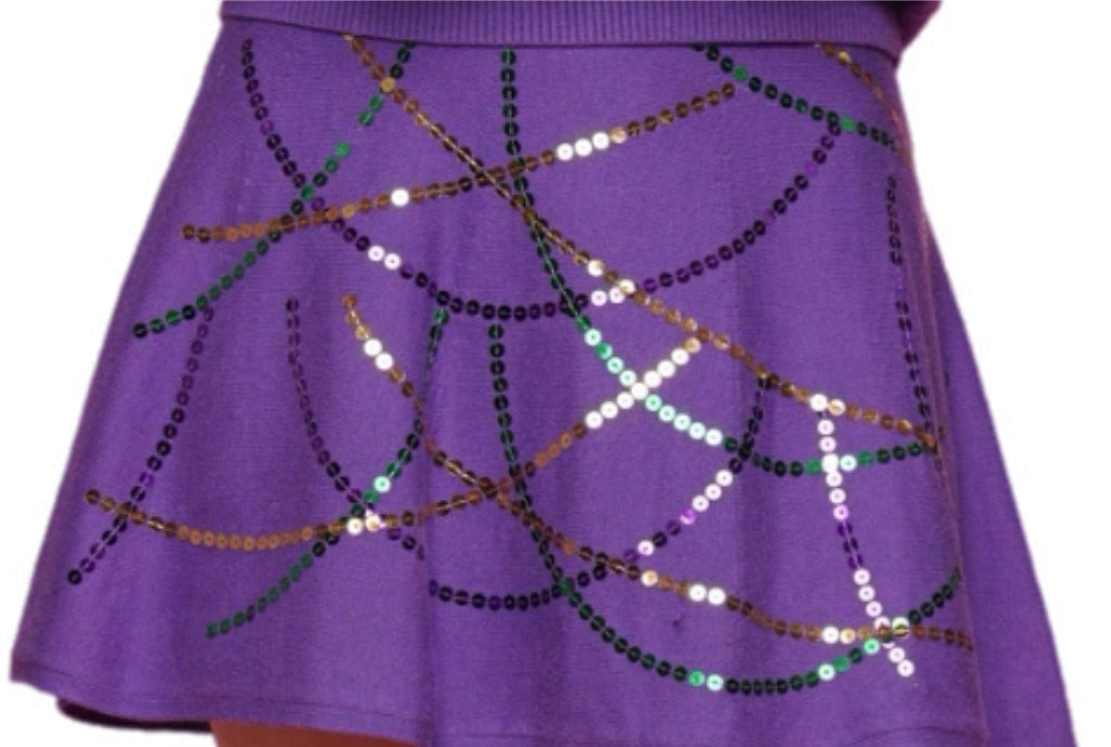 Mardi Gras Bead Sweater Skirt