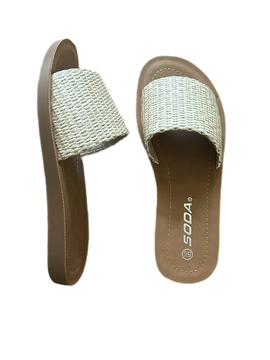 Bone Raffia Flats