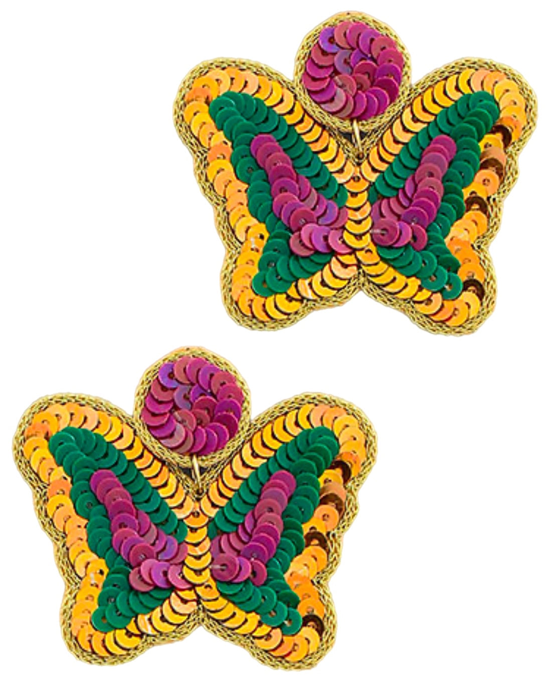 Mardi Gras Butterfly Earrings