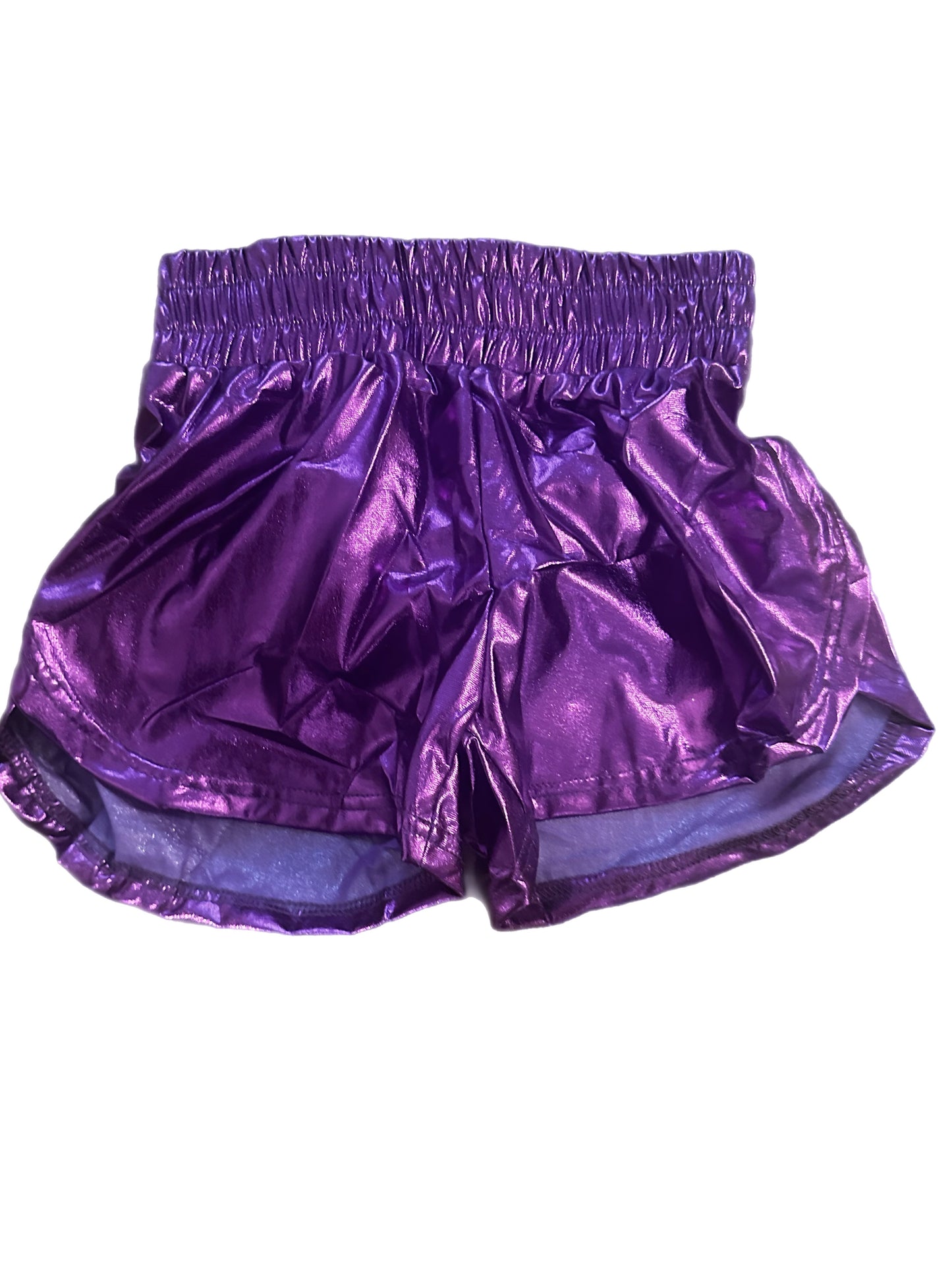 Kids Purple Metallic Shorts