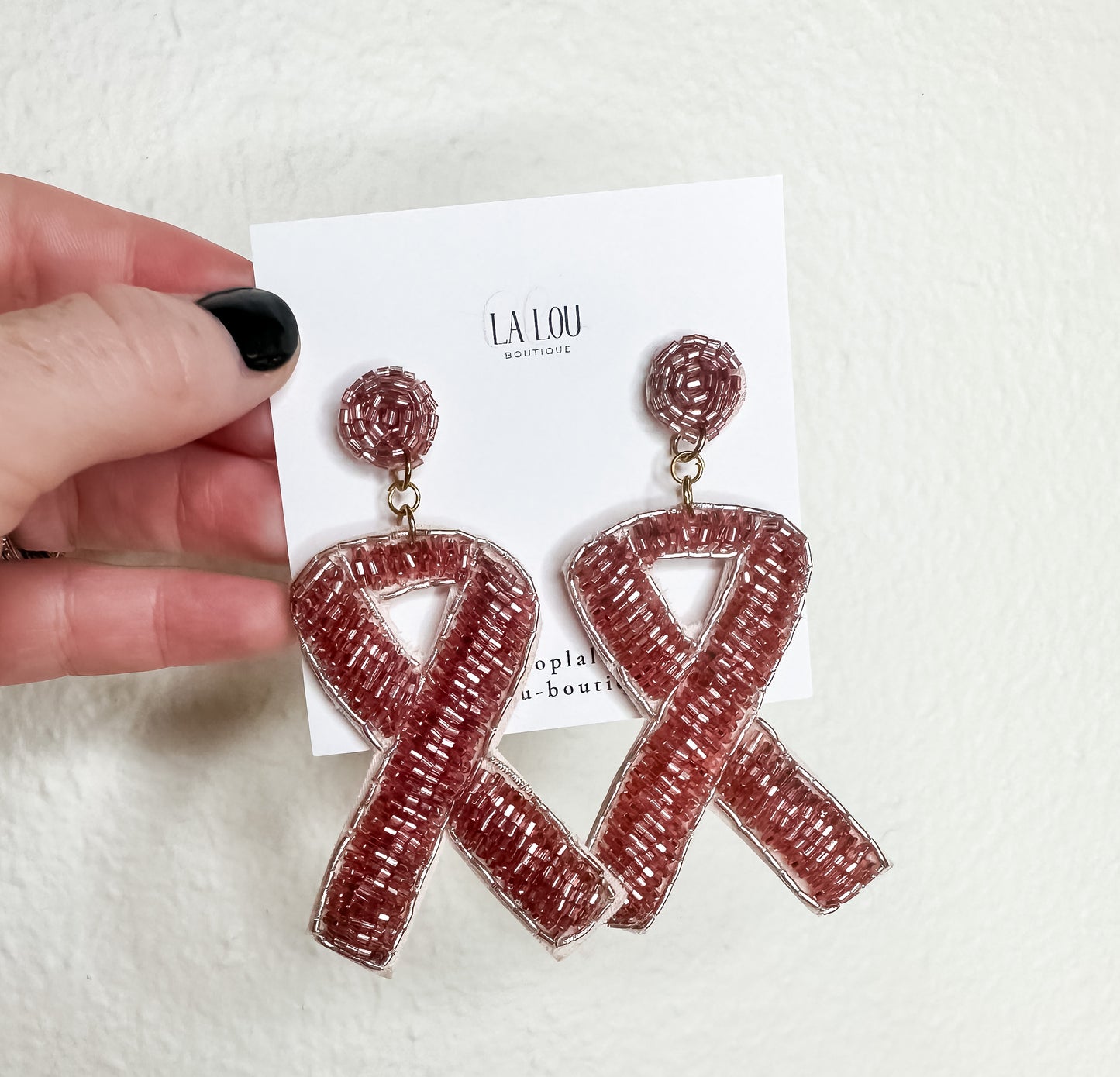 Pink Ribbon Earrings