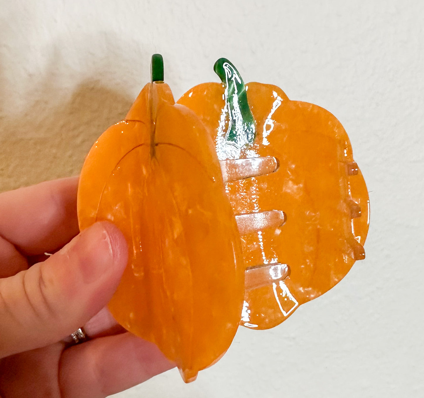 Hand Painted Pumpkin Claw Clip