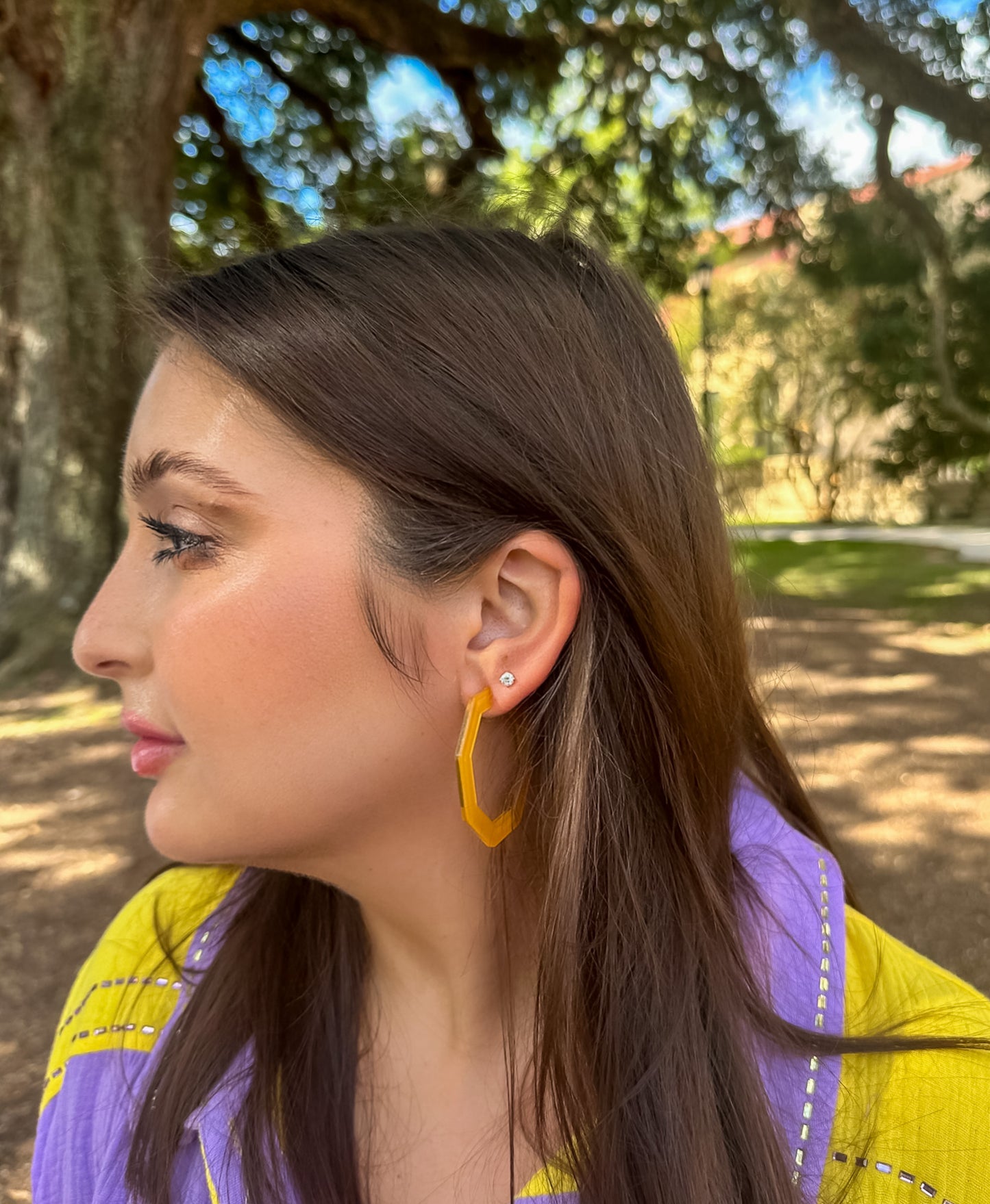 Yellow Octagon Hoops